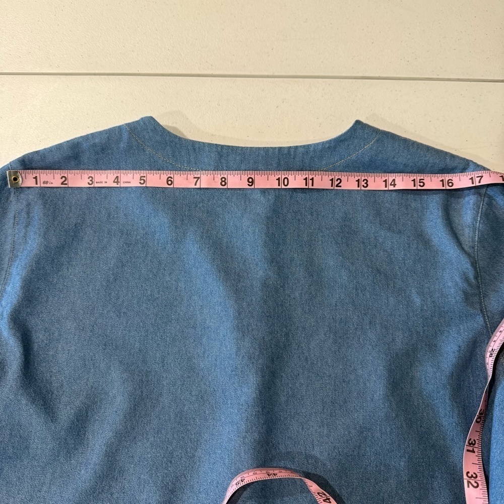Vintage Koret Denim Shirt Embroidery Art to Wear Embellished Beads Size Large - Picture 11 of 15